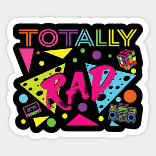 Totally Rad 1980s Vintage Eighties Costume Party Sticker